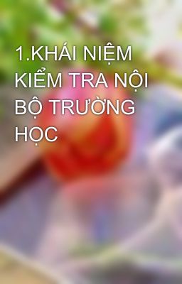 1.KHÁI NIỆM KIỂM TRA NỘI BỘ TRƯỜNG HỌC