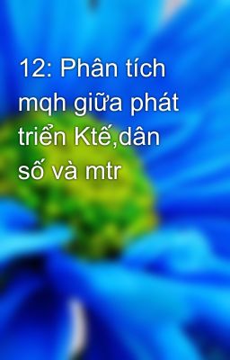 12: Phân tích mqh giữa phát triển Ktế,dân số và mtr