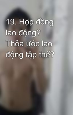 19. Hợp đồng lao động? Thỏa ước lao động tập thể?