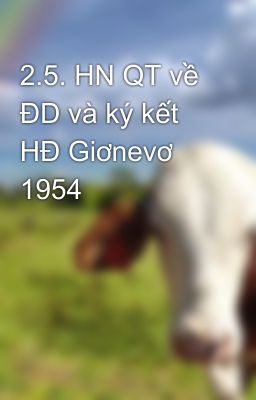 2.5. HN QT về ĐD và ký kết HĐ Giơnevơ 1954