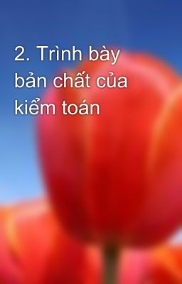 2. Trình bày bản chất của kiểm toán