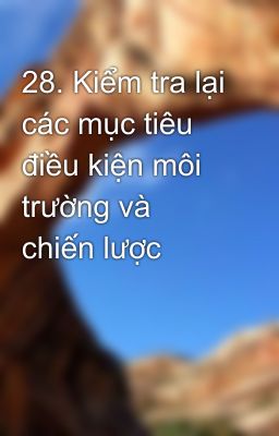 28. Kiểm tra lại các mục tiêu điều kiện môi trường và chiến lược