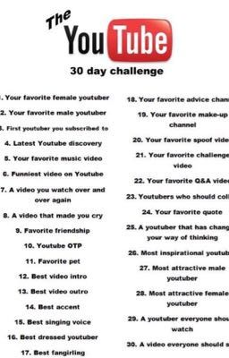 30 Day YouTube Tag!