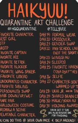 30 days Haikyuu Quarantine Art challenge