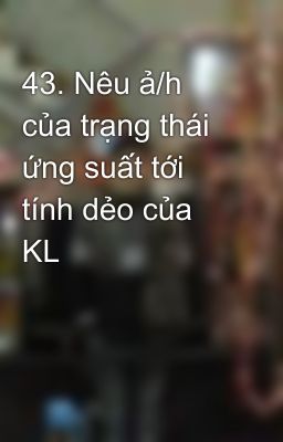 43. Nêu ả/h của trạng thái ứng suất tới tính dẻo của KL