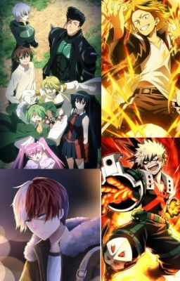 Bakugou, Todoroki, y Kaminari en Akame ga Kill.