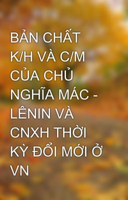 BẢN CHẤT K/H VÀ C/M CỦA CHỦ NGHĨA MÁC - LÊNIN VÀ CNXH THỜI KỲ ĐỔI MỚI Ở VN