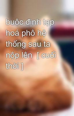 buộc định tạp hoá phô hệ thống sau ta nộp lên  [ cuối thời ]