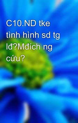 C10.ND tke tình hình sd tg lđ?Mđích ng cứu?