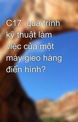 C17. quá trình kỹ thuật làm việc của một máy gieo hàng điển hình?