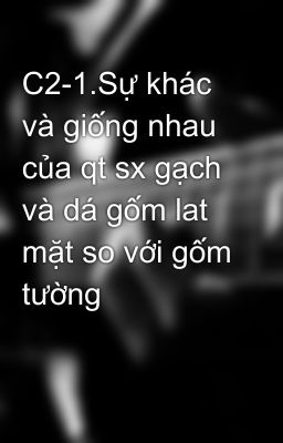 C2-1.Sự khác và giống nhau của qt sx gạch và dá gốm lat mặt so với gốm tường