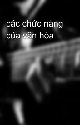 các chức năng của văn hóa