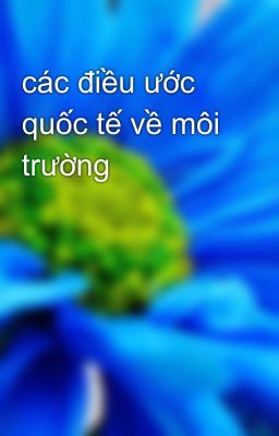 các điều ước quốc tế về môi trường