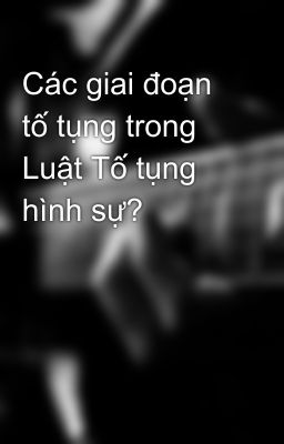 Các giai đoạn tố tụng trong Luật Tố tụng hình sự?