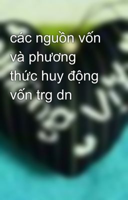 các nguồn vốn và phương thức huy động vốn trg dn