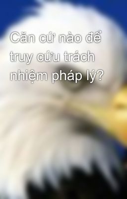 Căn cứ nào để truy cứu trách nhiệm pháp lý?