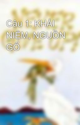 Câu 1: KHÁI NIỆM, NGUỒN GỐ