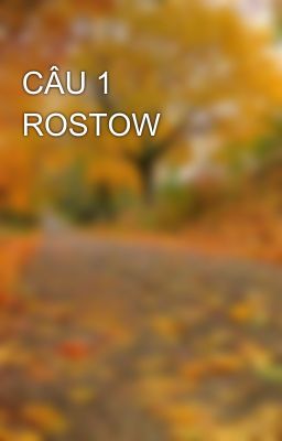 CÂU 1 ROSTOW