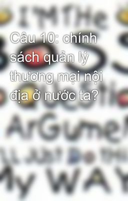 Câu 10: chính sách quản lý thương mại nội địa ở nước ta?