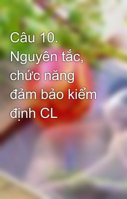 Câu 10. Nguyên tắc, chức năng đảm bảo kiểm định CL