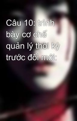 Câu 10: trình bày cơ chế quản lý thời kỳ trước đổi mới: