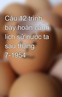 Câu 12 trình bày hoàn cảnh lịch sử nước ta sau tháng 7-1954