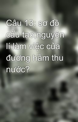 Câu 13: sơ đồ cấu tạo,nguyên lí làm việc của đường hầm thu nước?