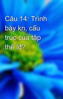 Câu 14: Trình bày kn, cấu trúc của tập thể lđ?