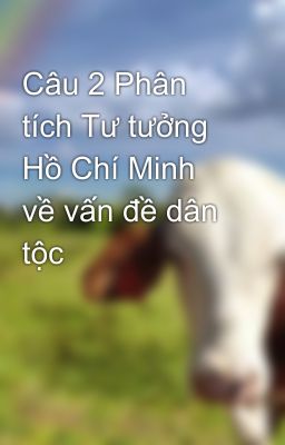 Câu 2 Phân tích Tư tưởng Hồ Chí Minh về vấn đề dân tộc