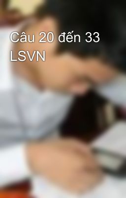 Câu 20 đến 33 LSVN