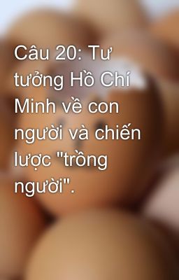 Câu 20: Tư tưởng Hồ Chí Minh về con người và chiến lược 