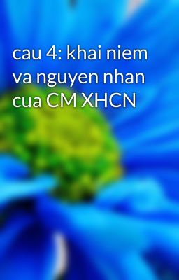 cau 4: khai niem va nguyen nhan cua CM XHCN