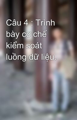 Câu 4 : Trình bày cơ chế kiểm soát luồng dữ liệu.