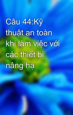 Câu 44:Kỹ thuật an toàn khi làm việc với các thiết bị nâng hạ