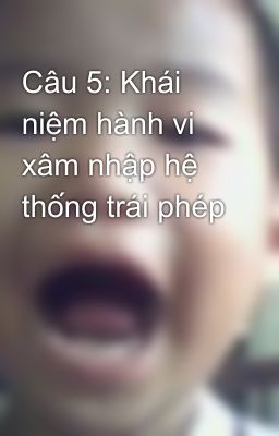 Câu 5: Khái niệm hành vi xâm nhập hệ thống trái phép