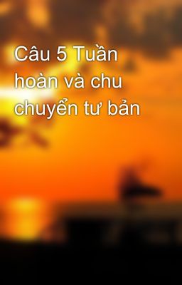 Câu 5 Tuần hoàn và chu chuyển tư bản