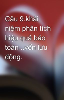 Câu 9.khái niệm phân tích hiệu quả bảo toàn ..vốn lưu động.