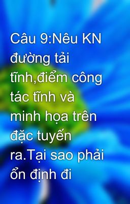 Câu 9:Nêu KN đường tải tĩnh,điểm công tác tĩnh và minh họa trên đặc tuyến ra.Tại sao phải ổn định đi