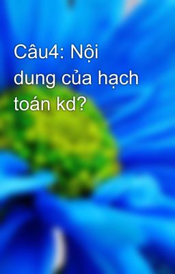 Câu4: Nội dung của hạch toán kd?