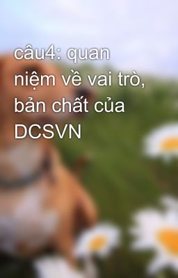 câu4: quan niệm về vai trò, bản chất của DCSVN