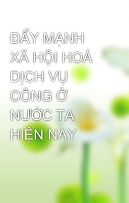 ĐẨY MẠNH XÃ HỘI HOÁ DỊCH VỤ CÔNG Ở NƯỚC TA HIỆN NAY