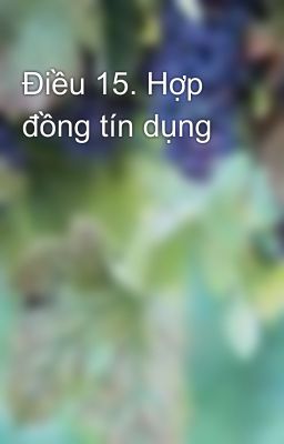 Điều 15. Hợp đồng tín dụng