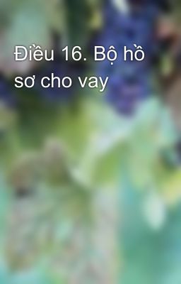 Điều 16. Bộ hồ sơ cho vay