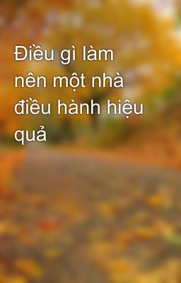 Điều gì làm nên một nhà điều hành hiệu quả