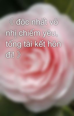 《 độc nhất vô nhị chiếm yêu, tổng tài kết hôn đi! 》