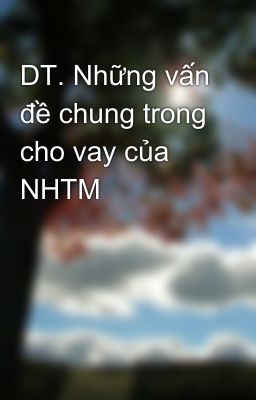 DT. Những vấn đề chung trong cho vay của NHTM