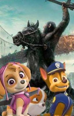 el planeta de los simios con los paw patrol 