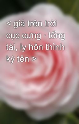 < giá trên trời cục cưng · tổng tài, ly hôn thỉnh ký tên >