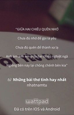 Giữa hai chiều quên nhớ