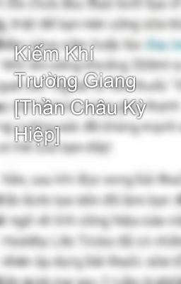 Kiếm Khí Trường Giang [Thần Châu Kỳ Hiệp]